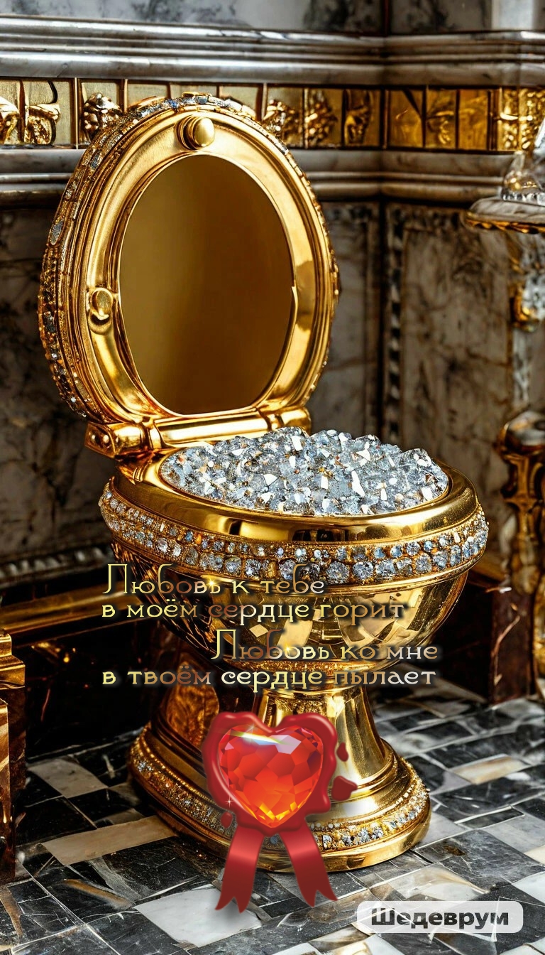 Золотой унитаз с бриллиантами