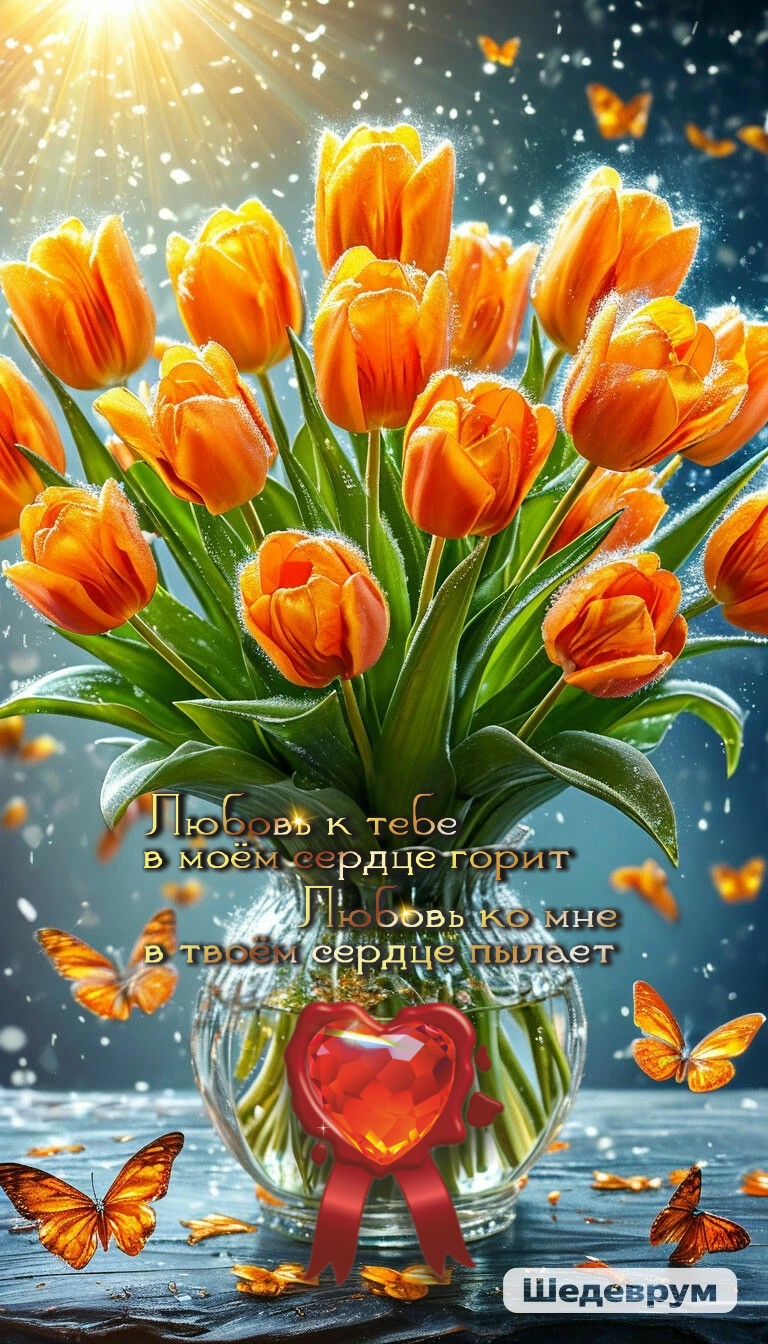 Ваза с тюльпанами