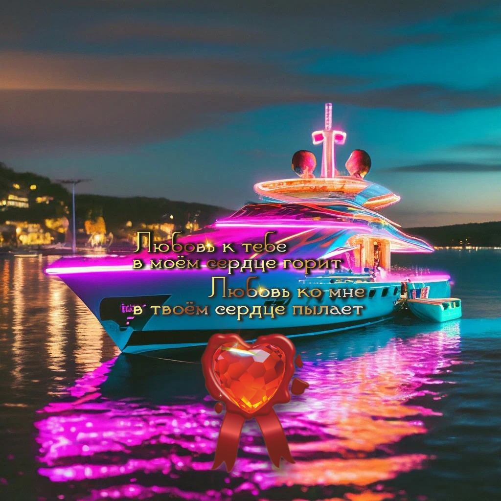 Неоновая яхта