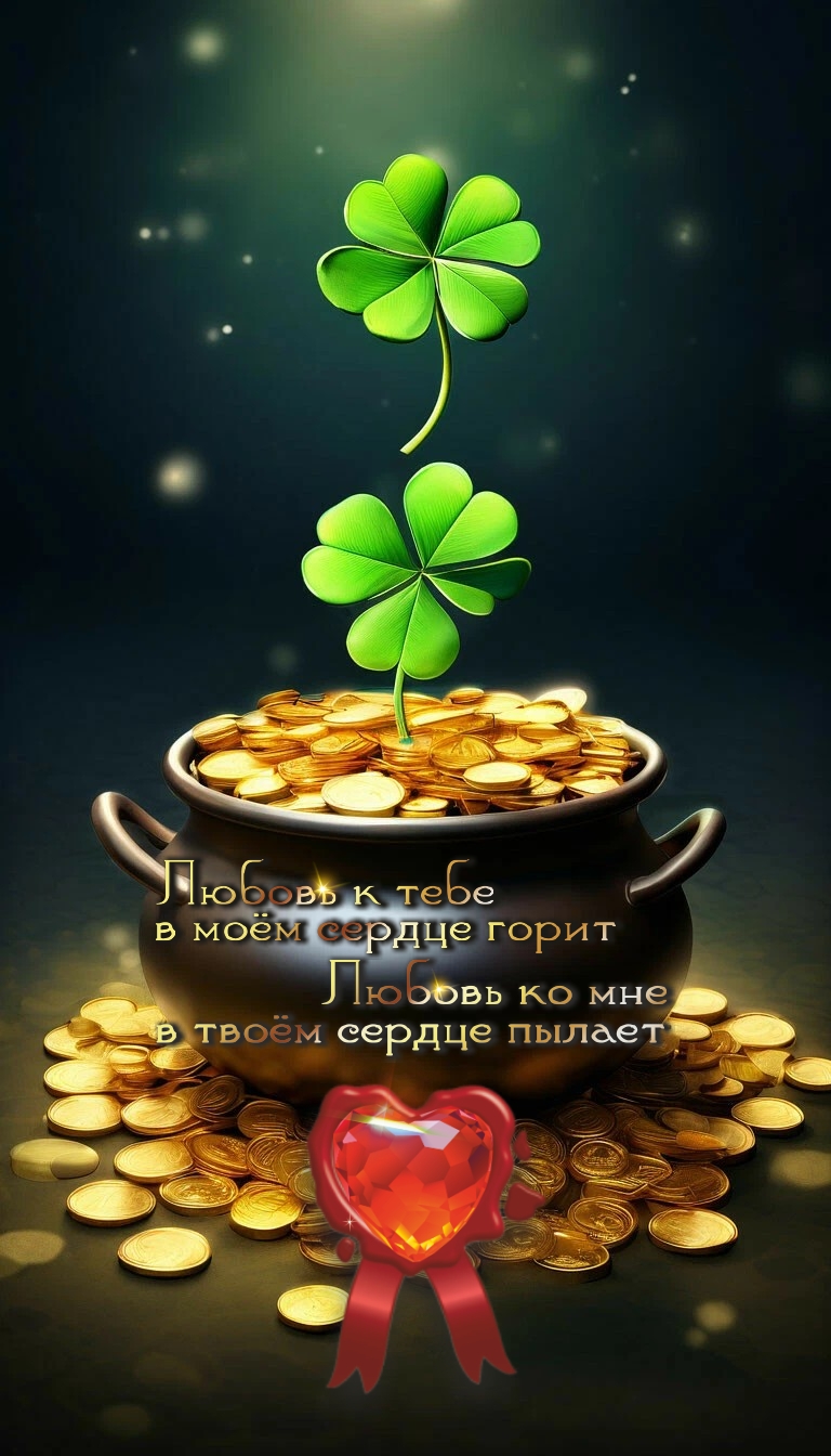 Горшочек с золотом и клевер 2