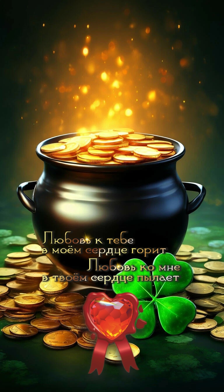 Горшочек с золотом и клевер 3