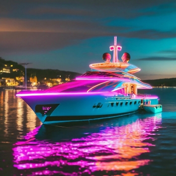 Неоновая яхта